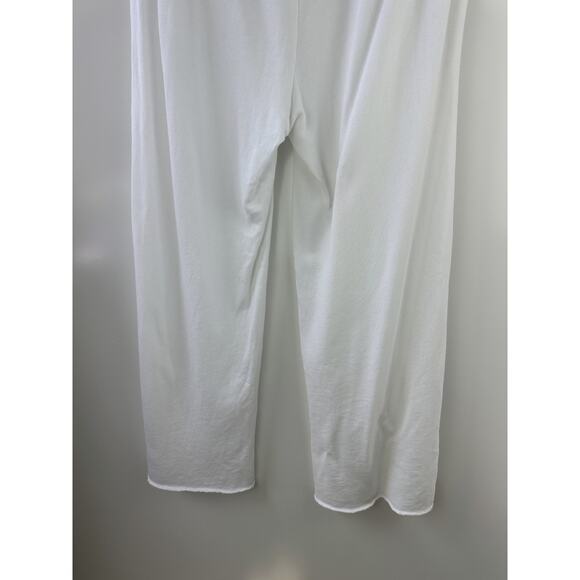 Eileen Fisher Lightweight Organic Cotton Terry Pant Easy Fit Crop Ankle White S - Picture 13 of 14